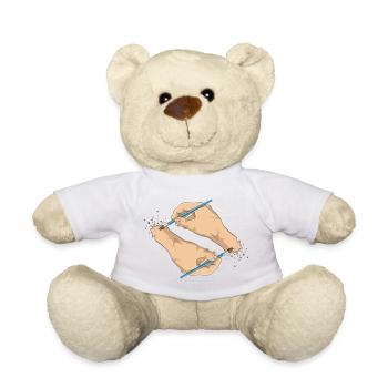 Hände und Pinsel - Teddy - Weiß - Vorne