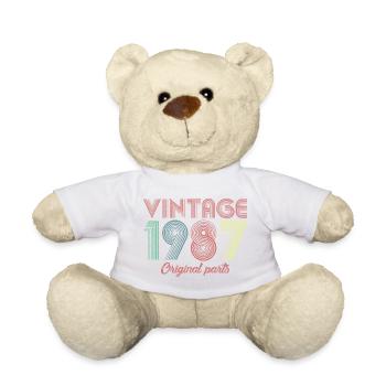 Vintage 1987 Original Parts - Teddy Bear - white - Front