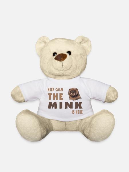 Keep Calm the Mink is Design here - Teddy Bear - white
