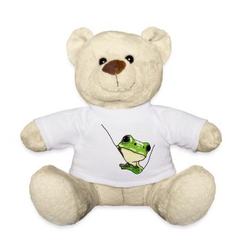 Grüner Frosch – Niedliche Illustration - Teddy - Weiß - Vorne