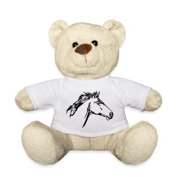 Rennendes Pferd Kopf - Teddy - Weiß - Vorne