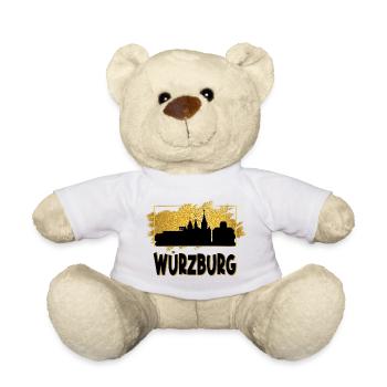 Würzburg Deutschland Stadt Skyline Liebe Gold - Teddy - Weiß - Vorne