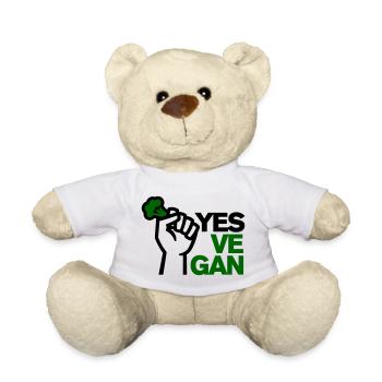 Vegan Vegetarian Vegan Yes, ve gan animal lover - Teddy Bear - white - Front