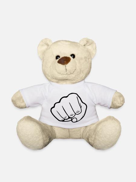 Faust schlagen Angriff - Teddy - Weiß