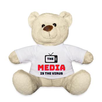 MEDIA IS THE VIRUS - Neues T-Shirt Design - NEU !! - Teddy - Weiß - Vorne