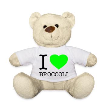 I LOVE BROCCOLI Broccoli Vegetables - Teddy Bear - white - Front