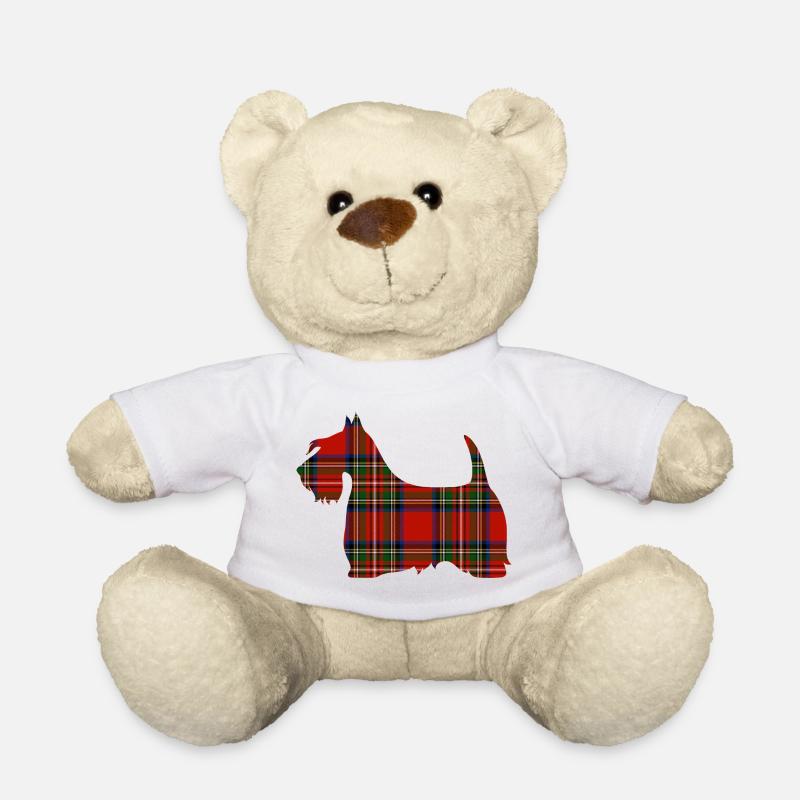 Tartan Scottie - Teddy Bear - white
