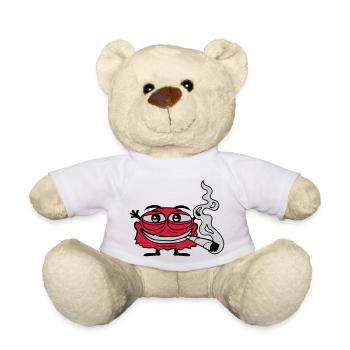 Weed rauchendes lustiges Monster - Teddy - Weiß - Vorne