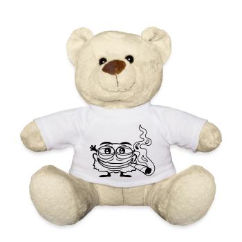 Hanf rauchendes lustiges Monster - Teddy - Weiß - Vorne