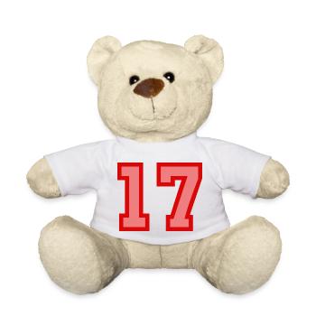 Cool Retro Retrostyle Jersey Number Back Number - Teddy Bear - white - Front