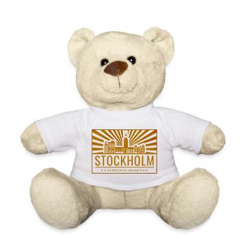 Stockholm Skyline Vintage Siebdruck - Teddy - Weiß - Vorne