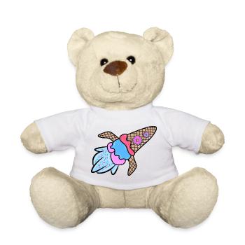 Eis Nachspeise Donut Süßigkeiten Lecker Naschen - Teddy - Weiß - Vorne