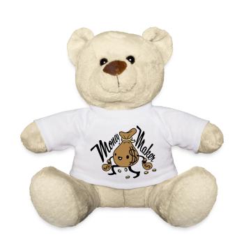 Money Maker living money bag - Teddy Bear - white - Front