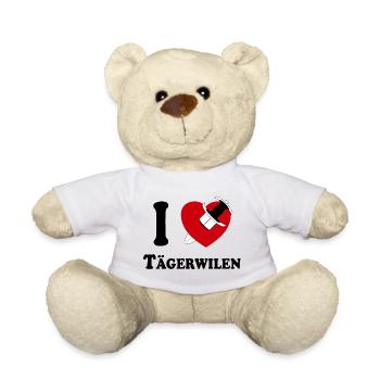 I Love Tägerwilen (schwarz mit Dolch durch Herz) - Teddy - Weiß - Vorne