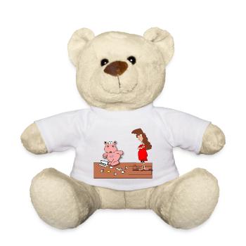 mama hippo household everyday life broken eggs annoyed - Teddy Bear - white - Front