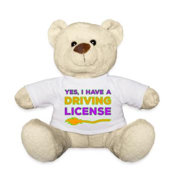 Ja, ich habe einen Hexenbesen Führerschein - Teddy - Weiß - Vorne