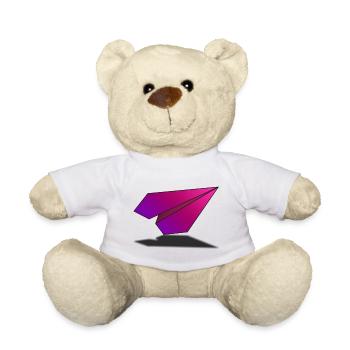 Airplane from paper design pink - Teddy - Weiß - Vorne