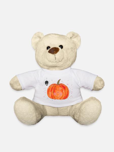 Pumpkin Pumpkin Halloween Spider - Teddy Bear - white