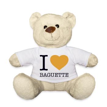 I LOVE BAGUETTE France - Teddy Bear - white - Front
