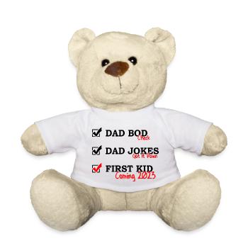 Zum ersten Mal Papa lustige Schwangerschaft Ankündigung Geschenk - Teddy - Weiß - Vorne