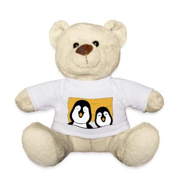 2 penguins in bed - Teddy Bear - white - Front