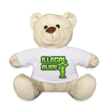 Funny Illegal Alien - Teddy Bear - white - Front