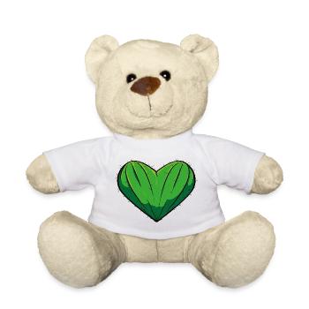Heart Cactus - Teddy Bear - white - Front