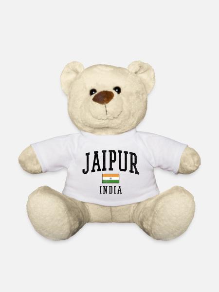 Jaipur Indien Flaggenmotiv Grafik - Teddy - Weiß