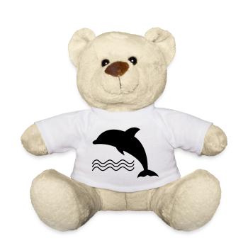 Delfin im Wasser als Vektor - Teddy - Weiß - Vorne