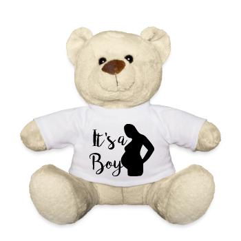 Grossesse Baby shower Babyshower Boy Girl - Nounours - blanc - Devant