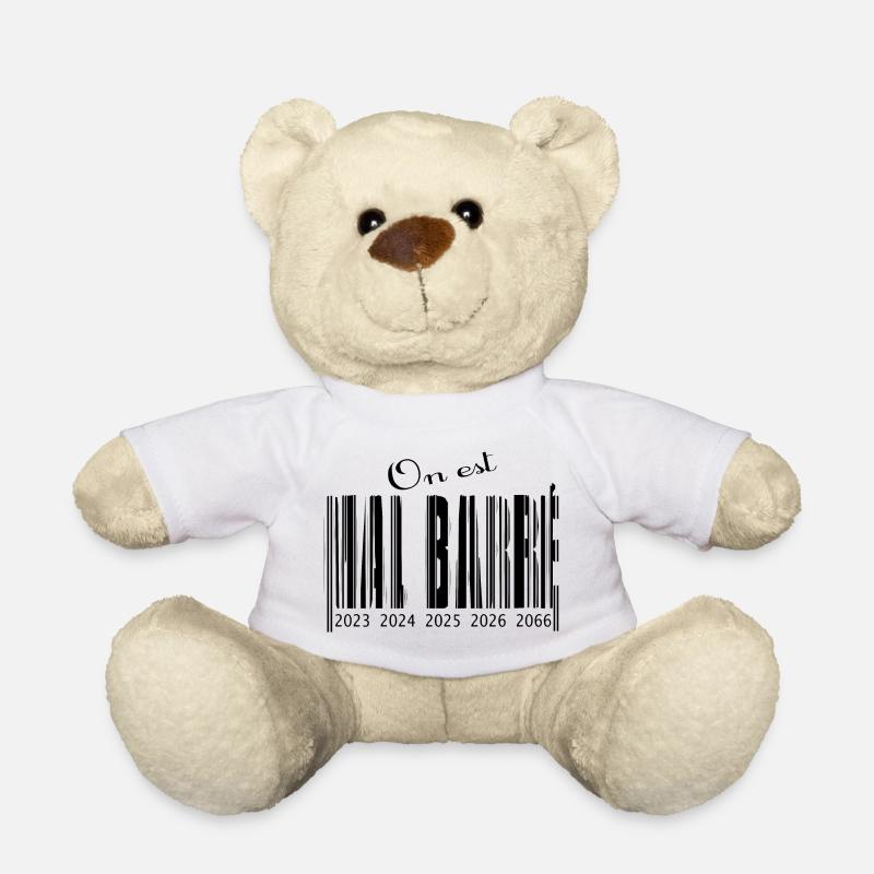 Poorly crossed out barcode - Teddy Bear - white
