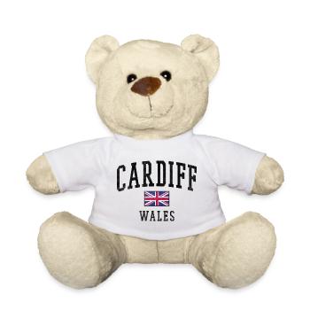 Cardiff Wales United Kingdom - Teddy Bear - white - Front