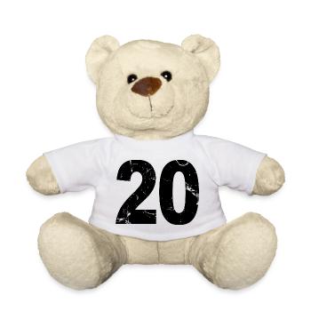 Cool Number 20 - 20 ans 20th Birthday Gift - Nounours - blanc - Devant