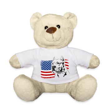 Dogue Argentino Amérique Drapeau Chiens Chien Wilsigns - Nounours - blanc - Devant