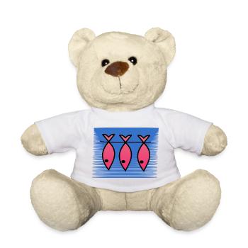 FISCH. APRILSCHERZ. OSTERN. SARDINE. MEER - Teddy - Weiß - Vorne
