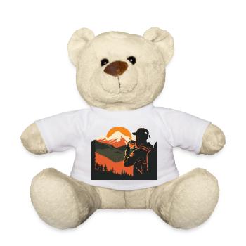 Wanderer mit bier in den Bergen, Sonnenuntergang - Teddy - Weiß - Vorne