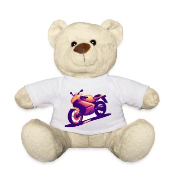 Moto Fan Motocross Motocyclistes - Nounours - blanc - Devant