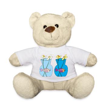 Fish in a jar of 2 - Teddy Bear - white - Front
