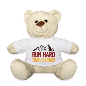 Run Hard. Trail Harder. - Teddy Bear - white - Front