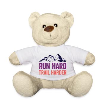 Run Hard. Trail Harder. - Teddy Bear - white - Front