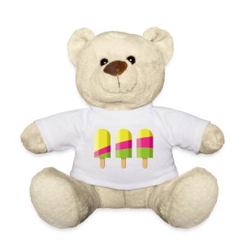 Crème glacée sur le style - design délicieux, été, piscine extérieure - Nounours - blanc - Devant