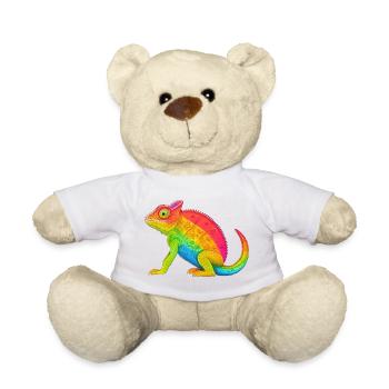Rainbow Chameleon - Teddy Bear - white - Front