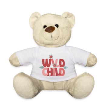 Wild Child - Fleur rétro mignonne - Nounours - blanc - Devant