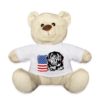 Neufundländer Amerika Fahne Hunde Wilsigns - Teddy - Weiß - Vorne