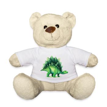 Dinosaur Stegosaurus Green Lizard Gift - Teddy Bear - white - Front
