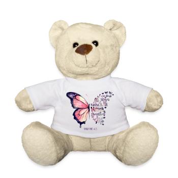 "Alles kann ich durch Christus..." Schmetterling - Teddy - Weiß - Vorne