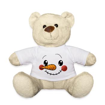Kuschelig Schneemann Gesicht - Teddy - Weiß - Vorne