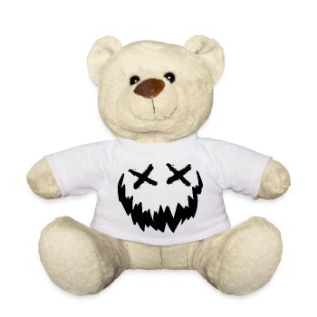 Lustiges Bild Geschenkidee Gesicht Bart - Teddy - Weiß - Vorne
