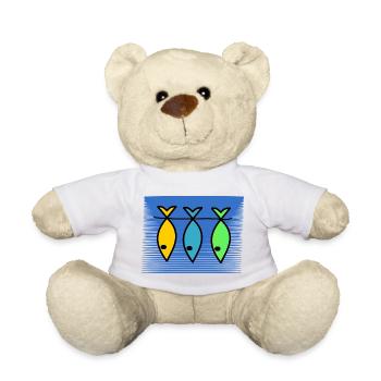 FISH. APRIL FOOL. HOLIDAY. SUMMER. HUMOR - Teddy Bear - white - Front