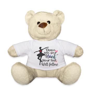 Dance with all your heart - Teddy Bear - white - Front